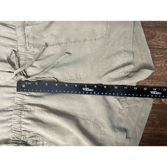 WOMENS BELLA DAHL LIGHT OLINE GREEN SLEEVELESS COLLARED UTILITY ROMPER TENCEL M - Picture 11 of 12